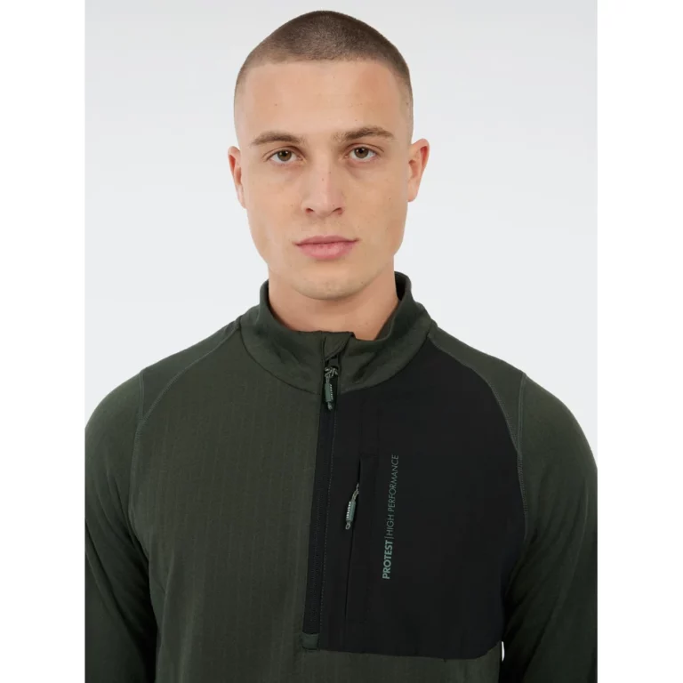 *NEW* Protest Kale Green Catcher 1/4 Zip Midlayer