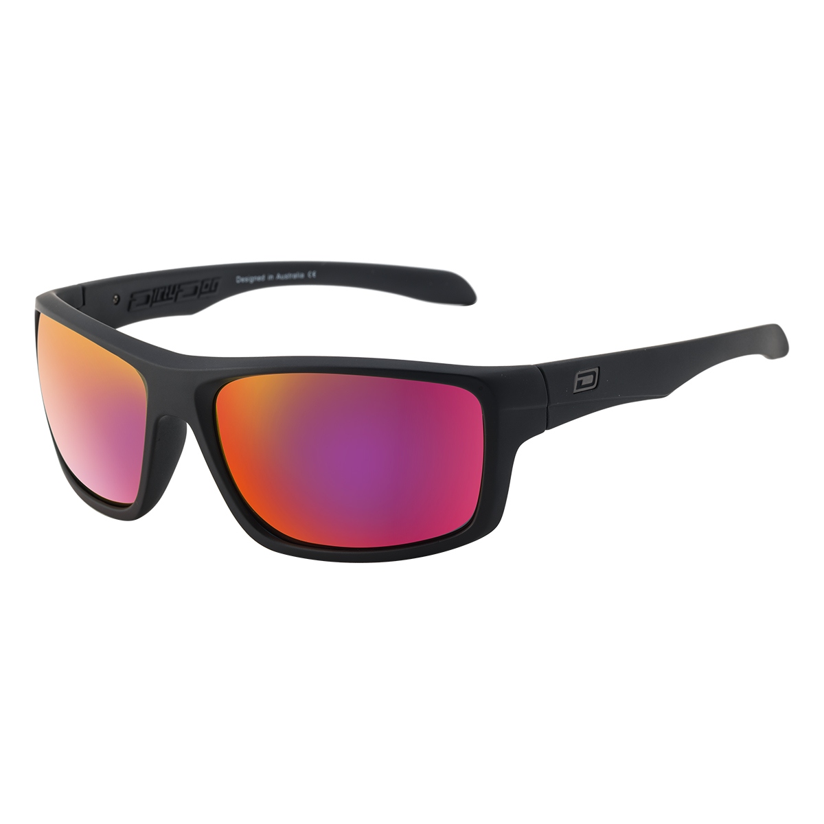 Dirty Dog Axle Satin Black & Red Polarised Sunglasses