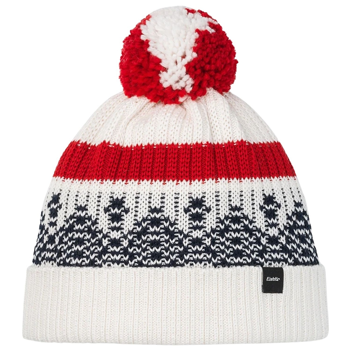 *NEW* Eisbär White/Red Norrak Pompon SA Insulated Beanie