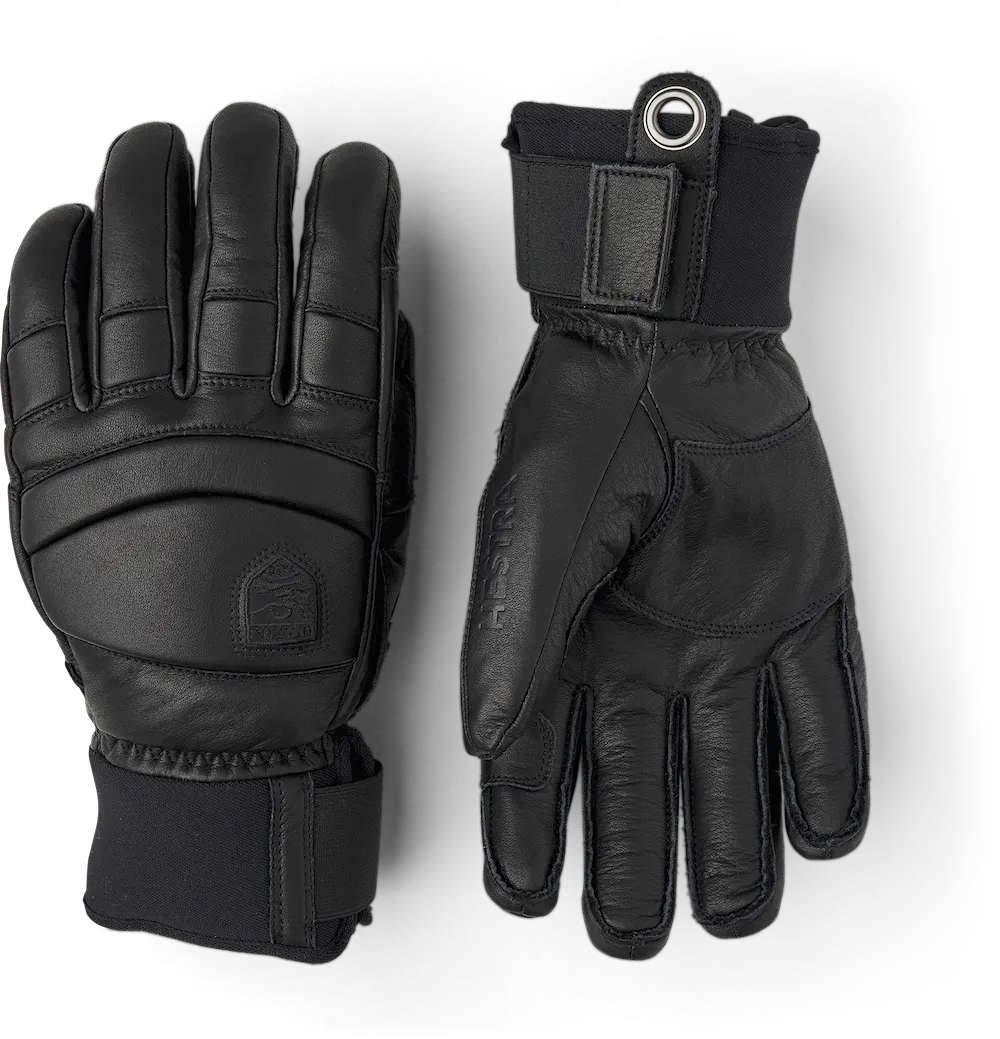 Hestra Black Fall Line 5-Finger Leather Glove
