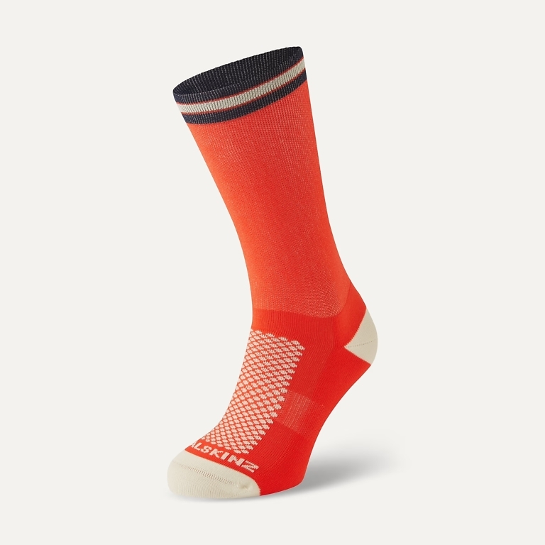Sealskinz Orange Caister Mid-Length Cycling Socks