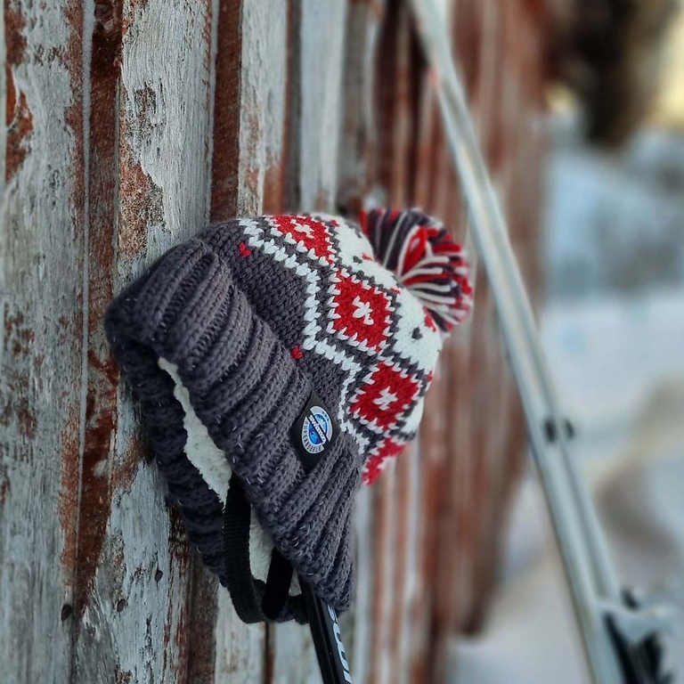 Superbobble Cream Cherry Fairisle Knit Hat
