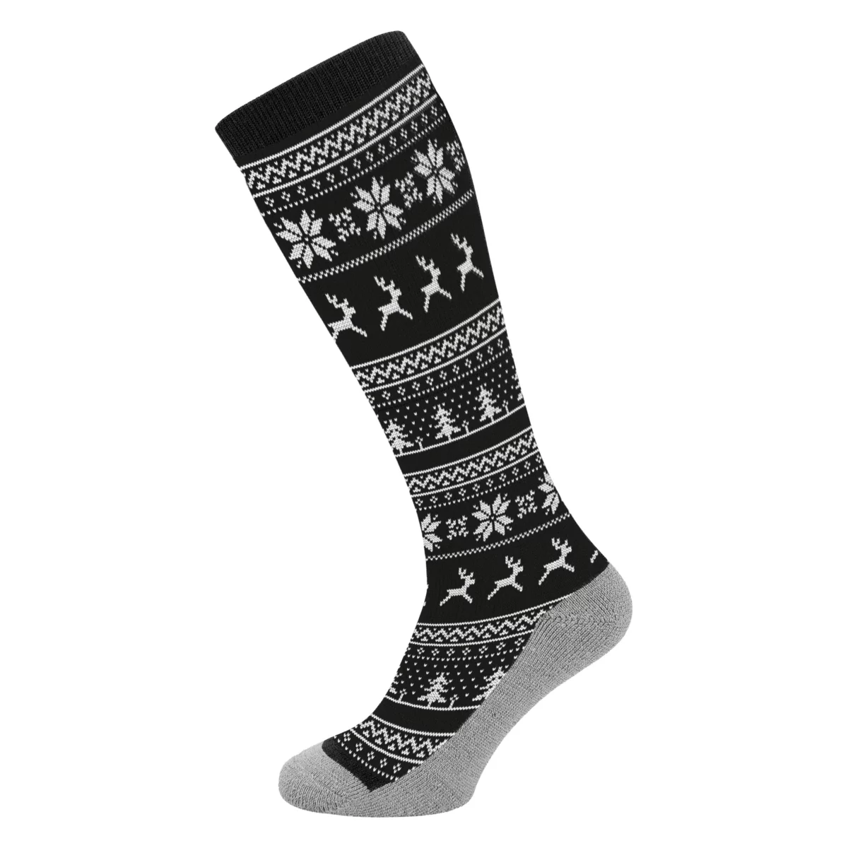Manbi Black Alpine Pattern Performance Ski Sock