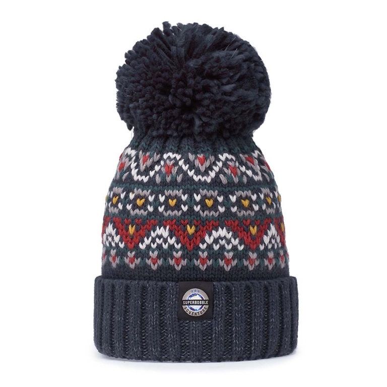 Superbobble Simon Wilson Navy Fairisle Hat