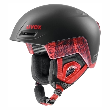uvex black and red jimm octo+ ski helmet